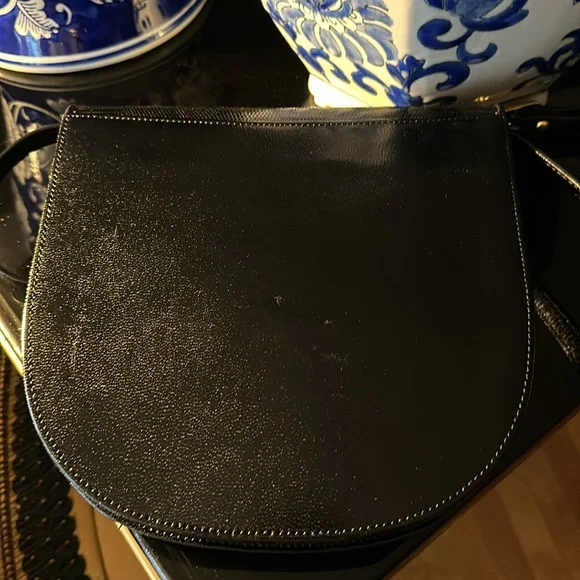 YSL Vintage Snake Embossed Black Shoulder - Picture 3 of 5